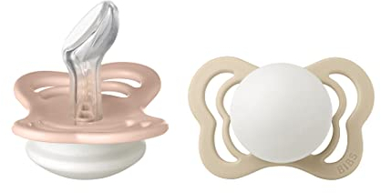 BIBS Couture Schnuller 2er-Pack, BPA-frei, Kiefergerechte Form. Silikon, Größe 1 (0-6 Monate), Vanilla/Blush Night