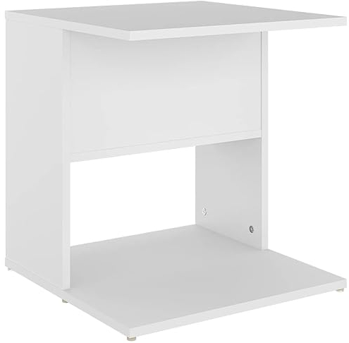 vidaXL Beistelltisch mit offenen Fächern Couchtisch Wohnzimmertisch Kaffeetisch Sofatisch Teetisch Tisch Wohnzimmer Weiß 45x45x48cm Holzwerkstoff