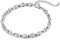 WHOIY Gliederarmbänder für Herren in Edelstahl, Bohnenkette Armkette Armreif Hip-Hop Kette für Männer Jungen, 20cm Länge, 5mm Breite, Silber
