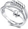 925 Sterling Silber Angst Ring Einstellbare Fidget Ringe für Frauen Männer Angst Spinning Bead Stapeln Spinner Band Ring (R6)