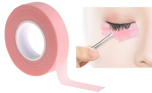 Cinta de pestañas, cinta de pestañas transpirable, cinta de maquillaje de ojos rosa, cinta de sombra de ojos, cinta adhesiva de extensión de pestañas, cinta médica para extensión de pestañas postizas