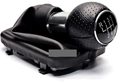 Perilla Cambio Marcha para A4 8E B6 B7 2000-2008 Pomo Palanca Cambios De Coche Palanca Polaina Maletero Aparcamiento Freno De Mano Funda(6 Speed Black)