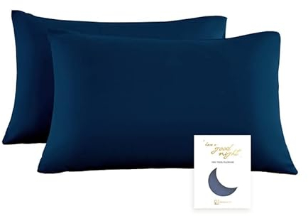 Townssilk doppelseitig 100% Reiner Tencel Kissenbezug, High-End Kissenbezug, geeignet für Haar- und Hautgesundheit, 2-teilig, mit verstecktem Reißverschluss,40x80cm,navyblue