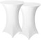 Granbest Pack von 2 Cocktail Tischhussen Eingebaut Spandex Quadrat Ecken Stehtischhussen für Party, Bankett, Hochzeitsereignis, Ausstellung, Freien (Weiß, Ø 70-75cm)
