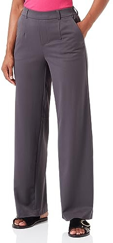Object Objlisa Pantalon Large Noos Tissu, Gris foncé, 36 Femme