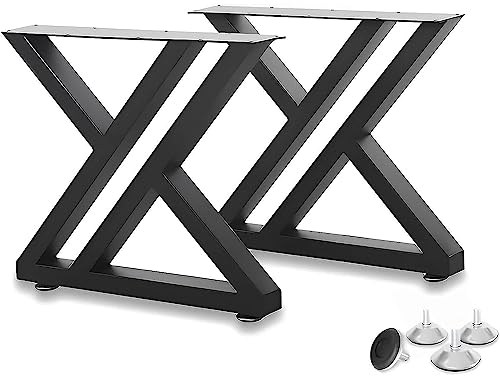 Fayelong Lot de 2 pieds de meubles robustes en acier - 70 cm x 50 cm - Pour salle à manger, banc, bureau d'ordinateur, table basse, bricolage industriel