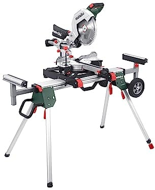 metabo Sega KGS 305 M – 2000 W, lama 305 mm – guida di taglio laser a LED, inclinazione su entrambi i lati, precisa, potente e mobile per applicazioni professionali – Incl. supporto per macchine KSU