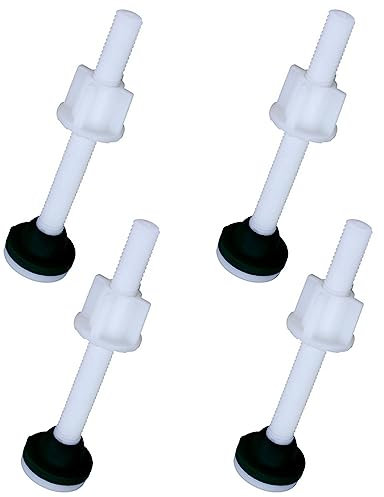 4Pcs Toilet Tank Screw Set - Plastic Bolts, Washers, White Hinges & Fixing Set for Mounting Toilet Seat Hinges