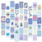 Piacolnic 50 Stück Ästhetisches Bild, Blau Wandcollagen Set Ästhetisches Bild für Wandcollage, Collage Print Kit Postkarte für Teenager Room Decor Ästhetische Postkarte Zimmer Schlafsaal Foto Display