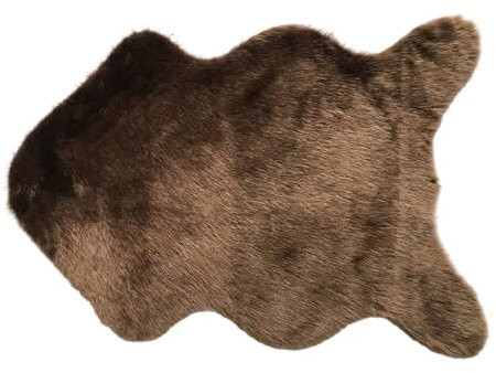 Treer Faux Lammfell Schaffell Teppich, Lammfellimitat Teppich Longhair Fell Optik Nachahmung Wolle Bettvorleger Kunstfell Dekofell Sofa Matte für Kinderzimmer (60 * 90cm,Braun)
