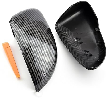 Außenspiegelgehäuse Für Golf 6 MK6 Real Carbon Fiber Spiegel Abdeckung Rück Seite Spiegel Kappe Gehäuse Außenspiegel-Abdeckkappe (Farbe : Carbon Look Black)