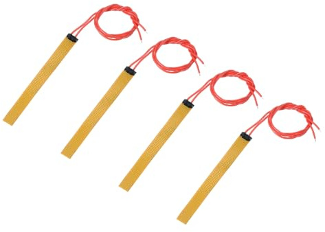 sourcing map Heater Film Heating Plate, 12V 12W Polyimide Heat Pad, Adhesive PI Heater Elements Film 93mmx10mm Heater Strip for Constant Temperature, Pack of 4