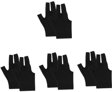 Toddmomy 4 Paare DREI-Finger-Handschuhe Yoyo-handschuh Verschleißfeste Queue-Handschuhe Billard Zubehör Yoyo-zubehör Atmungsaktive Handschuhe Poolhandschuhe Nylon Fingerlos Spielzubehör