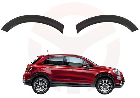Parafanghino Arco Ruota Nero Compatibile con Fiat 500X dal 2014 in poi (Posteriore, Coppia)