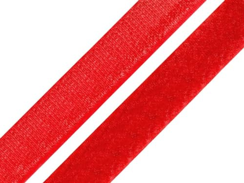 5 Meter Klettband zum Annähen Klettverschluss BAND (rot, 30mm Breit - 5 Meter)
