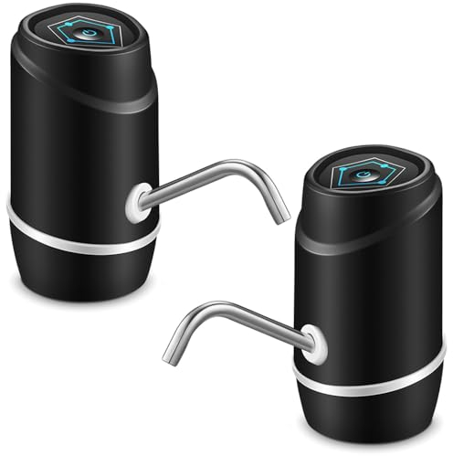 2 bombas eléctricas para botella de agua, carga USB y dispensador automático de agua potable que funciona con pilas, interruptor portátil de un solo toque para el hogar, oficina, cocina