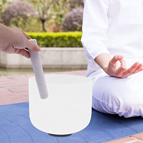 Bol Chantant En Cristal De Quartz Avec Note De Planète Et Do, De 20 Cm, Bol De Yoga Apaisant Et Blanc, 20,3 CM