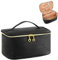 ZIOSINM Grande Trousse de Toilette Femme Voyage, 25x17x12 cm Trousse Maquillage Femme avec Poignée, Étanche Portable Trousse Toilette avec Pochette pour Brosses et Séparateur (Noir)
