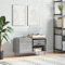 IKAYAA Mueble Tocadiscos 85x38x48 cm, Mueble de Discos de Madera, Tocadiscos de Vinilo Stand, Estanteria CD, Mueble para Vinilos, 5E4DS Gris Sonoma