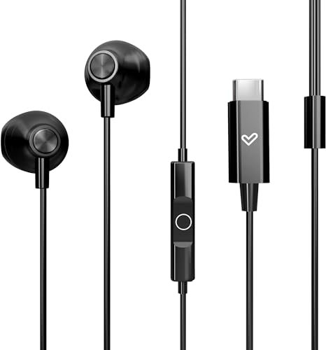 Energy Sistem EasyPods Type C – Auriculares con Cable (conexión Tipo C, micrófono, Voice Assistant, Controlador de reproducción, Comfi-fit)