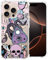 CAROKI Clear Phone Case for iPhone 16 Pro Max,Cute Purple Skull Pattern Case Cover Soft Protective Bumper Cover Boys Girls Phone Case for iPhone 16 Pro Max-Purple Skull
