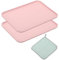 PATIKIL 10x7 Inch Fast Food Serving Trays, 2pcs Reusable Restaurant Serving Trays Cleaning Clothes Included PP Multi-Purpose Rectangle Small Size Tray, Pink
