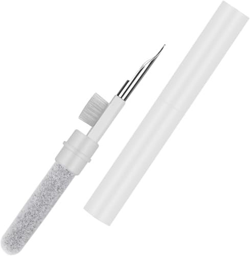 ATEK Airpods Cleaning Kit, 3 in 1 Multifunctional Earbud Cleaning Pen with Soft Brush, Flocked Sponge & Metal Tip for Headphone, Phone, Charging Case, Keyboards & Ports