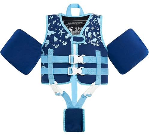 Gogokids Kids Swim Vest Float Armbands, Toddler Jacket-style Swimming Buoyancy Flotation with Adjustable Straps Children Float Jacket for Boys Girls (2-3 Years/15-19 KG)