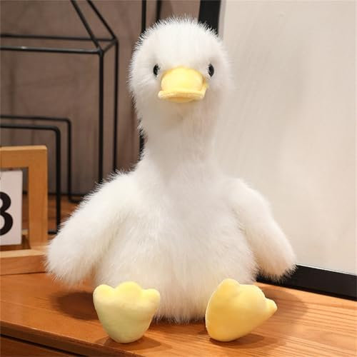 champracer Ente Kuscheltier, süßes Kuscheltier, Flauschig Weiche Entenplüsch, Duck Plüschtier, Geschenke für Mädchen und Jungen (35 cm,Weiß)