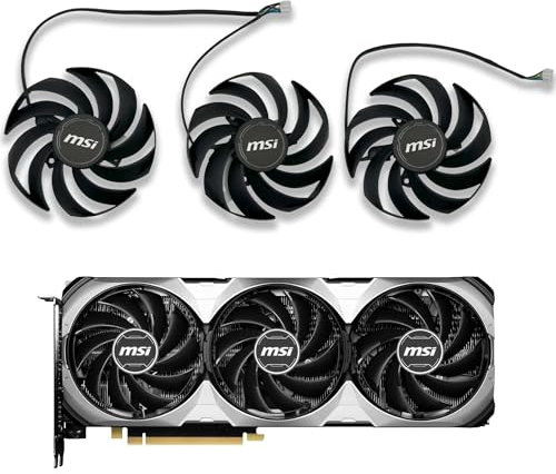 MSI GeForce RTX 4060 TI / 4070 VENTUS 3X Series GPU Replacement Fan for MSI Graphics Cards, Air Cooling, 12V, 4-Pin Graphics Card Cooler, VGA Card Replacement GPU Fan PLD09210S12HH