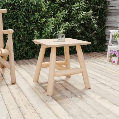 Myheimly Beistelltisch 49x49x50 cm Massivholz Fichte Natur Quadratischer Tisch