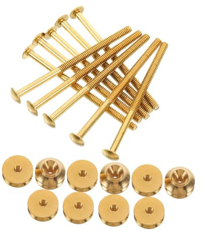 Holibanna Small Brass Screws and Nut Screw Set for Teapot Knob Replacement Suitable for Metal and Furniture Applications 10 Sets