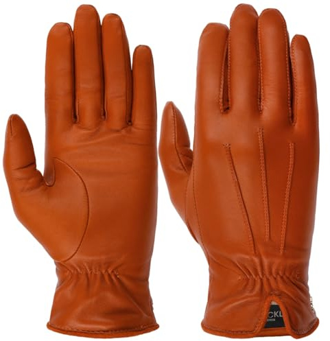 Roeckl Raffung Leder Damenhandschuhe Damen - Fingerhandschuhe Winterhandschuhe Lederhandschuhe mit Futter Herbst-Winter - 8 HS rost