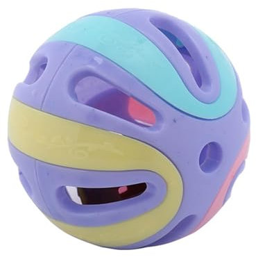 Jouet de boule à grelot pour chat : balle roulante et bruyante avec grelot, jeu amusant avec hochet pour chaton | Jouet à mâcher doux pour animaux de compagnie, léger et amusant pour chat Int