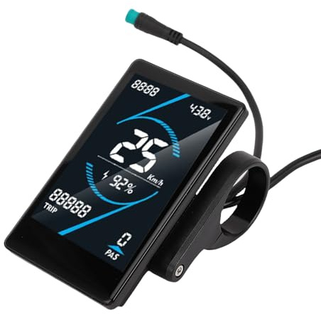 Dilwe Display per Bici Meter per Ciclo Elettrico Display Cycling Computer 24-72V Schermo LCD Colorato HD HD con Dati in Tempo Reale Smart Resistente Rainia per Le Bici da Pendolare di Montagna