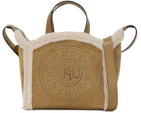 KARL LAGERFELD Tragetasche Sm K/Circle aus Fleece, karamellfarben