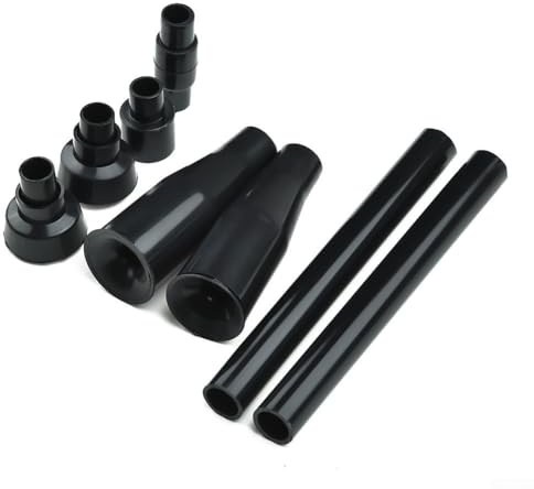 Black Plastic Garden Fountain Nozzle Set 8 pcs with Adjustable Height and Extension Tubes Compatible with Most Pond Water Pumps