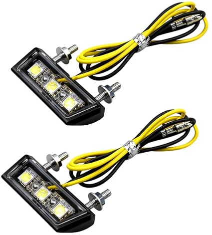 2 Stück Kennzeichenbeleuchtung Motorrad LED, 12V Nummernschildbeleuchtung | Motorrad Kennzeichenleuchte, Universal Mini kennzeichenbeleuchtung für Motorrad Quad ATV, Wasserdicht IP67 3 superhellen LEDs