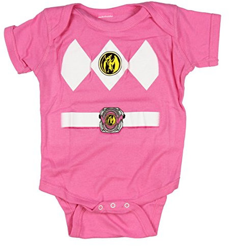 Power Rangers Baby Ranger Costume Romper Onesie, Rose, 18-24 mois