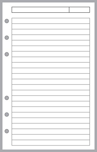Kompakte Größe Notizen Seiten Planer Einsatz, Größe und gestanzt für Franklin Covey Compact und andere Notizbücher (10,8 x 17,1 cm)