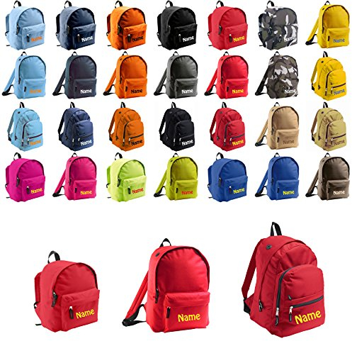 Schnoschi Großer Kinderrucksack rot mit Namen Bestickt