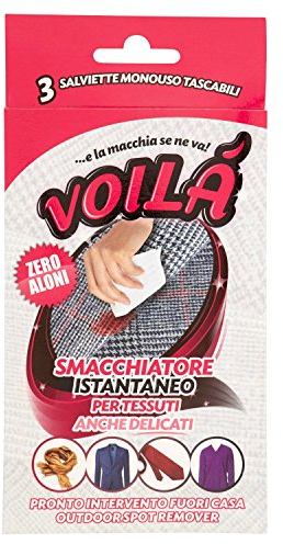 Voila 'voilà Einwegtücher, Instant-Fleckenentferner - 3 Packungen mit 3 Ampullen [9 Tücher]