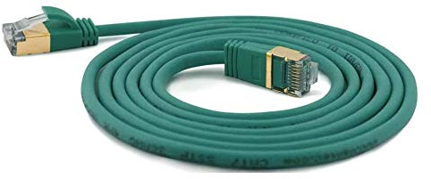 wantecWire Extra dünnes Patchkabel CAT.7 Kabel, CAT.6 Stecker SSTP geschirmt, Länge 0.5 m, grün