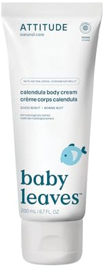 ATTITUDE Body Cream for Baby, EWG Verified, Made with Naturally Derived Ingredients, Vegan, Good Night, 200 mL