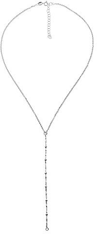 Rhodium On 925 Sterling Silver Y Shape Drop Adjustable Twisted Rope Lariat Necklace 18 Inches