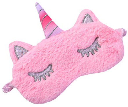 FORLADY Schlafmaske Frauen Unicorn Augenmaske Plüsch Cartoon Shade Augenmaske Shading Für Erwachsene Kind plüsch (Einhorn-Rosa)