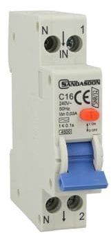 Interruttore Magnetotermico Differenziale 1P+N 16A C16 4.5kA 30mA 220V Occupa 1 Modulo DIN