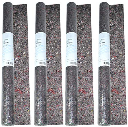 HELO Antirutsch Malervlies 4 x 10 m Rolle (Breite: 1m) wiederverwendbar, Profi Maler Schutzvlies Abdeckvlies aus saugstarken Baumwollfasern 180 g/m² mit undurchlässiger und rutschfester Unterseite