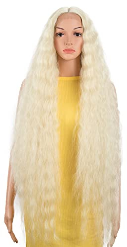 DÉBUT Lace Front Perücke Super lange gewellte Perücke für Damen 104 cm 280g Kunsthaar Hitzebeständige Faser 130% Dichte (104 cm, 613)