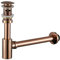 SXLSZ Round Bottle P Trap 1-1/4, Brass Bathroom Sink Stopper Rose Gold Pop Up Drain Stopper Set, Adjustable Height Basin Sink Waste Drain P-Trap Kit,With Overflow Hole